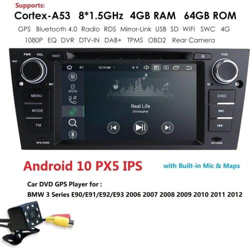 DSP IPS 1 Din Android 10 Car Radio DVD Player For BMW E90 E91 E92 E93 3 Series 4G RAM 64G GPS Navigation stereo Audio head unit