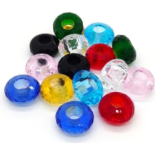 10pcs Crystal Glass Charms Faceted Beads fit European bracelet DIY