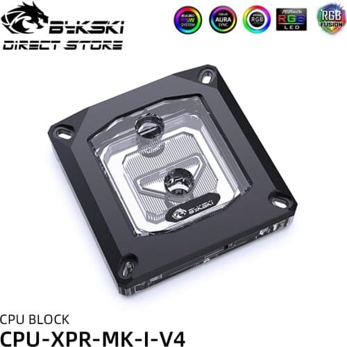 Bykski Acrylic CPU Water Block Metal Cover For INTEL I7 LGA 1366/115X/2011/2066 CPU Cooler RGB Heatsink Copper CPU-XPR-MK-I-V4
