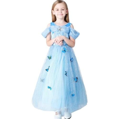 Childrens costume for Halloween party childrens costume for Halloween Girls' costume childrens skirt girls sky blue princess