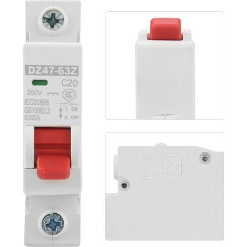 DZ47-63Z-1P 20A DC Miniature Circuit Breaker Leakage Protection Air Switch Photovoltaic DC Miniature Circuit Breaker