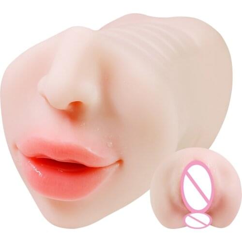 Erotic Shop Adult Products Artificial Real Feeling 3D Deep Throat Male Masturbator Oral Sex Pocket Pussy Realistic Vagina Toys