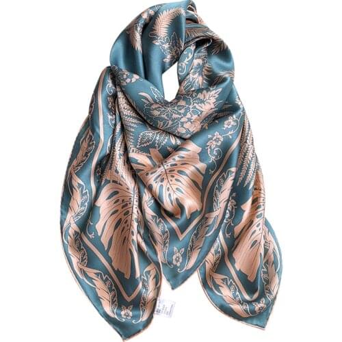 Hnadmade Sewed Satin 110 Large 100% Silk Square Scarf Office Shawl Real Silk Scarf