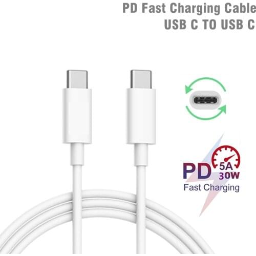 PD USB C to USB C Cable fast Charging Dual Type C Cable For Xiaomi mi a3 mi 9t Redmi Quick Charger for Macbook to TypeC Phone