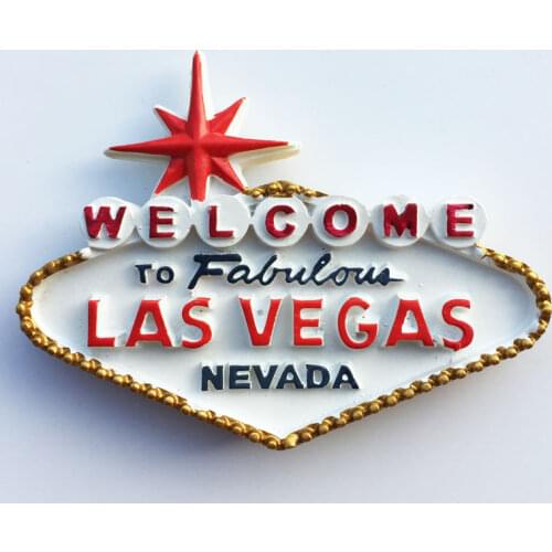 Fridge magnet Las Vegas USA souvenir white decoration magnetic sticker creative paste art crafts resion stereo gift welcome