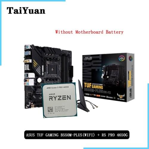 AMD Ryzen 5 4650G R5 4650G CPU + ASUS TUF GAMING B550M PLUS (WI-FI) Motherboard Suit Socket AM4 All new but without cooler