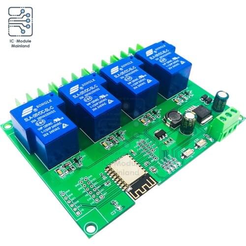 DC 7V 28V ESP8266 4 Channel WIFI Relay Module 30A ESP-12F Development Board Power Remote Control Switch For Arduino Smart Home