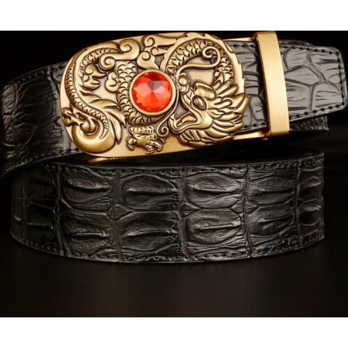 Retro Classical Dragon Designer Belt for Men Luxury Cowskin Leather Men Belts Waistband High Quality Businessmen Belts Automatic
