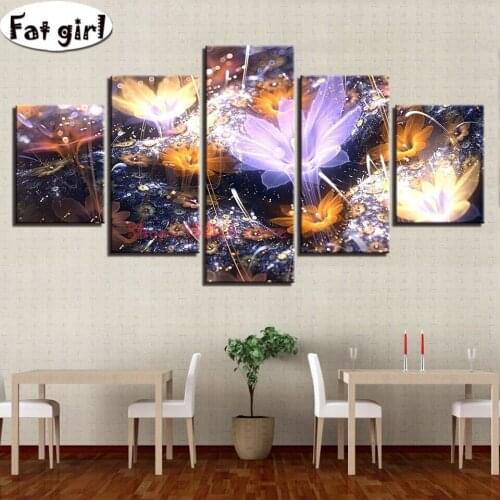 5D DIY Full Diamond Painting Fantasy Flower Embroidery Pictures Of Rhinestones Cross Stitch Kit Handmade Crafts Mosaic GIft
