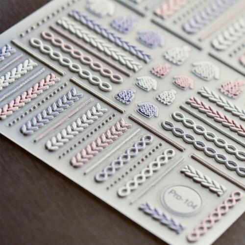 1pc Charm desgin Water Decals Empaistic Nail Water Slide Decals 3D Acrylic Engraved Nail Sticker Winter Sweater