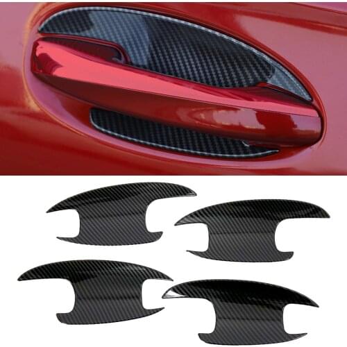 Carbon Fiber Printed Exterior Door Bowls Panel Trim for Mercedes-Benz A Class W177 V177 2019-2021 CLA C118 W118 2020