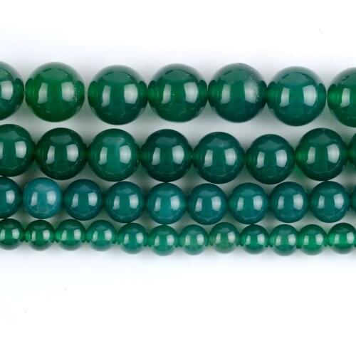 Natural Green Agates Stone Round Loose Spacer Beads For Jewelry Making DIY Bracelet Handmade 4/6/8/10/12mm