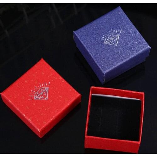 New Three Color Square Shape Paper Jewelry Box （Only order box not send