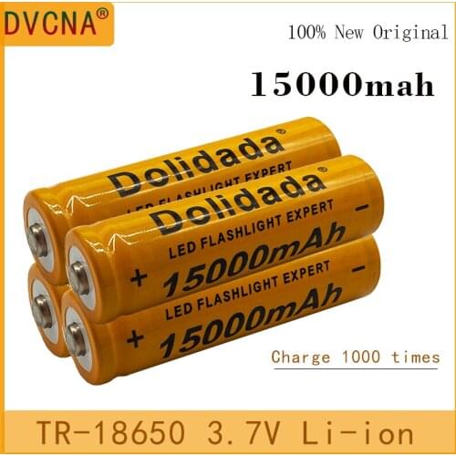 New 3.7V 15000 mAh 18650 lithium ion batteries Rechargeable battery For LED flashlight/Electronics