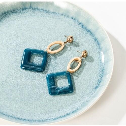 New Fashion Round Dangle Drop Korean Earrings For Women Geometric Round Heart Gold Earring Wedding Party 2020 kolczyki Jewelry