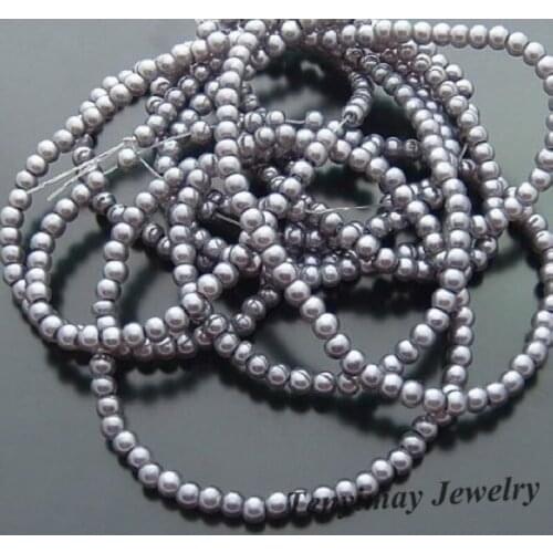 Wholesale 6mm Grey Glass Imitation Pearls, Cheap Imitation Pearl Finding Free Shipping