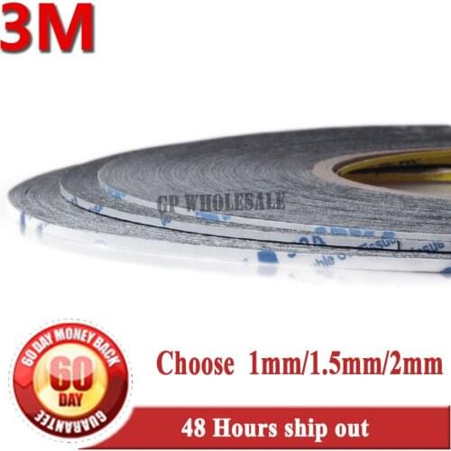 Original 3M 9448 BLACK Double Sides Adhesive Tape Width 1mm/1.5mm/2mm Use for iphone Android Stick Cellphone LCD Touch Glass