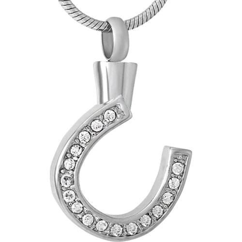 CMJ9439 Crystal Stirrup Urn For Ashes Memorial Jewelry For Pet/Human Ashes Funeral Casket Jewelry Pet Dog/Cat Urn Hold Ashes