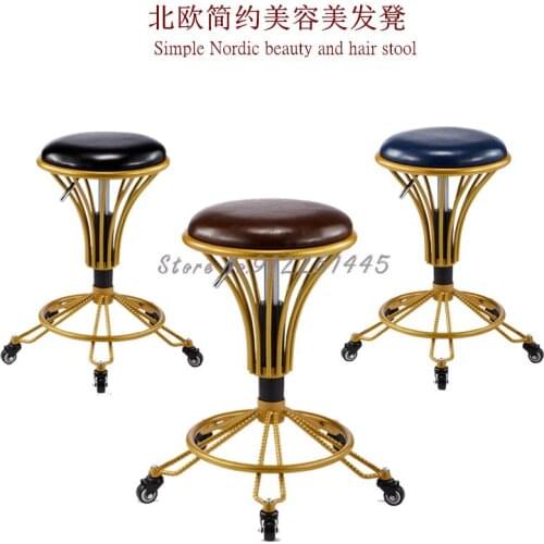 Hairdressing work stool rotating lift beauty stool hairdresser chair barber shop stool makeup hair salon manicure stool