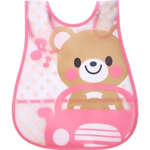 Plastic Waterproof Lunch Feeding Bibs Quality Bib Adjustable Baby Bibs Baby Cartoon Feeding Cloth Children Baby Apron L3