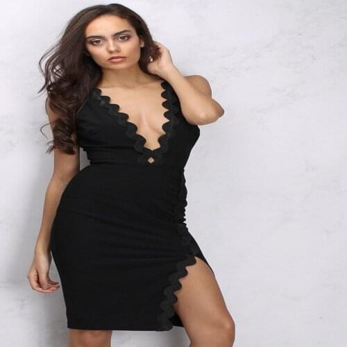 EIGHT UP 2018 European and American summer ladies fashion backless sexy nightclub v-neck dress