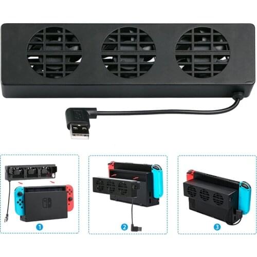 Cooling Fan for Nintend Switch NS Original Stand Game Console Dock Cooler with 3-Fan USB Cooling Fan for Nintend NS NX