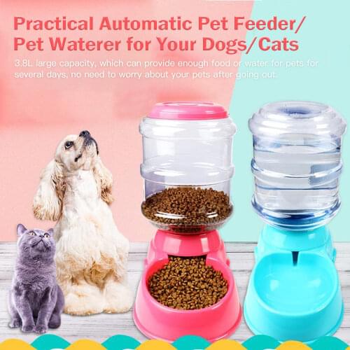3.8L New Pet Feeding Drinkers Cat Dog Automatic Feeder Drinking Animal Pet Bowl Water Bowl For Pets Dog Automatic Drinkers Food