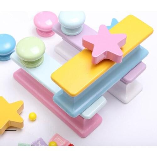 1PC NEW Colorful Childrens Wooden Cabinet Knobs and Handles Kitchen Door Handle Closet Handle Drawer Knob Furniture Pull