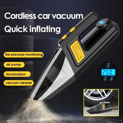 Licheers 4 in 1 Car Handheld Vacuum Cleaner with Digital Tire Inflator With Gauge LED Light Vacuum Cleaner car pump