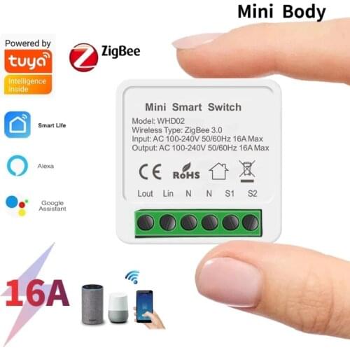 1/2Pcs Tuya Smart Wireless Zigbee Switch AC100-240V 10/16A Support Mobile App Control And Alexa Google Home Work With Hub