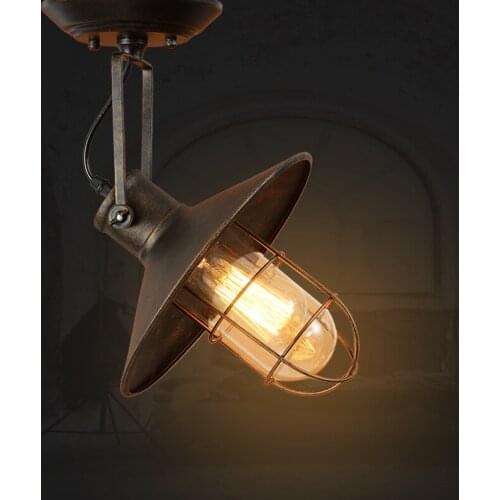 Vintage Led Loft Ceiling Light Creative Iron Metal Hanging Lamp Fixture American Bedroom Retro Decorative Ceiling Lamps Lighting