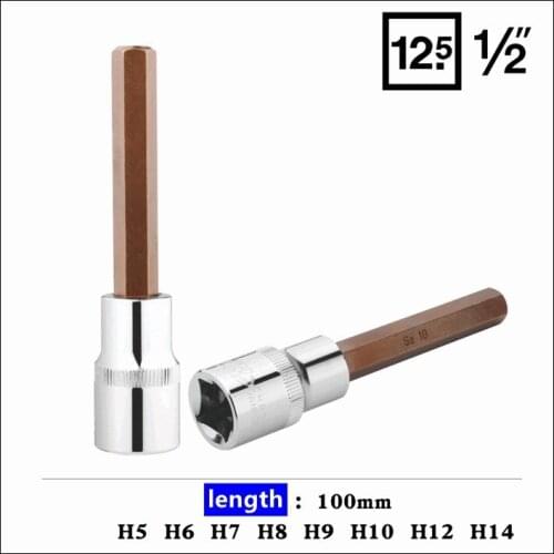 1/2 drive Lengthening inner six corner socket wrench long Hexagon Sleeve hex Screwdriver allen head torque wrench sleeve