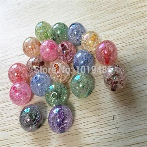 Choose color) Newset 20MM 100pcs/Lot chunky Acrylic clear AB Crack Beads for Necklace Jewelry