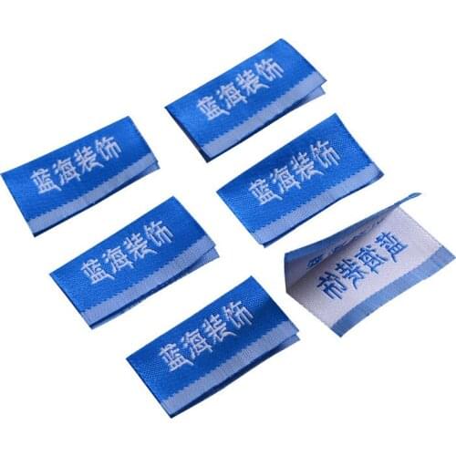 ZeQi garment tags woven labels center folding customize main label washable jacket label 1000pcs/lot