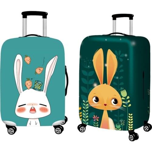 Lady Travel Accessories Trunk Lid Rabbit Pattern Suitcase Cover Trolley Box Dust Cover Case Cover Tourism Luggage Protection Set