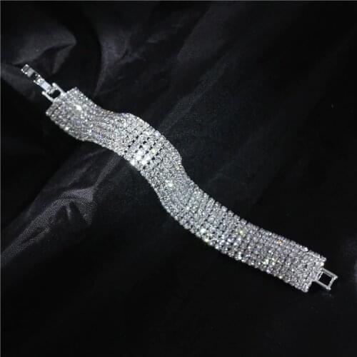 MANGOSKY 925 Silver CZ Crystal Bracelet for Women