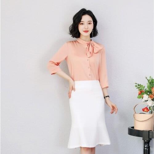 2020 Office Lady Blouse Skirt Set,Interview Formal OL Woman Clothing,Fishtail Skirt Design