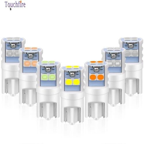 100Pcs T10 Led Canbus W5W 168 194 Ceramic LED Bulb 3030-6SMD Car Dome Reading Lamp License Plate Light Clearance 6000K 12V 24V