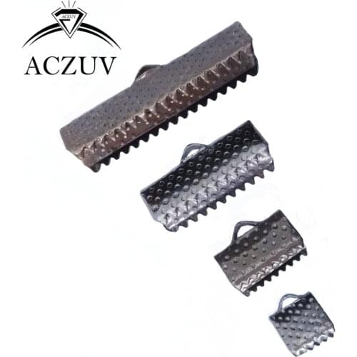 1000pcs Gunmetal Black 6mm 8mm 10mm 13mm 16mm 20mm 25mm 30mm 35mm Ribbon Cord End Fasteners Clasps Clips Crimp Beads RCE006