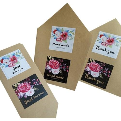 800pcs/lot Flower Square Thank you just for you Seal Adhesive Sticker DIY Package Label Sealing Sticker Scrapbooking For Gift