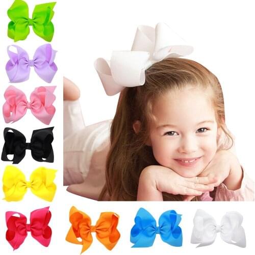 16Pcs/Lot 6 Inch Newborn Girl Ribbon Bows Clips Hairpin Girls hairbows Boutique Hair Clip Headware Kids Hair Accessories
