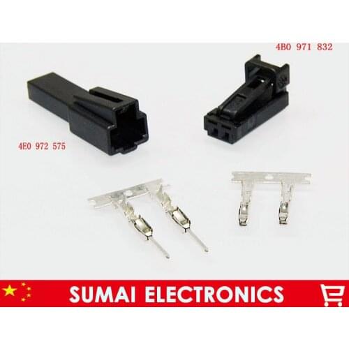 2 Pin 4B0 971 832/4E0 972 575 Auto car license plate light, foot/door Lamp plug connector for VW,Audi etc