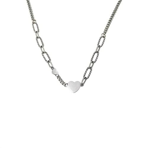 925 sterling silver custom love necklace female simple niche design sense Japanese and Korean sweater chain net red necklace