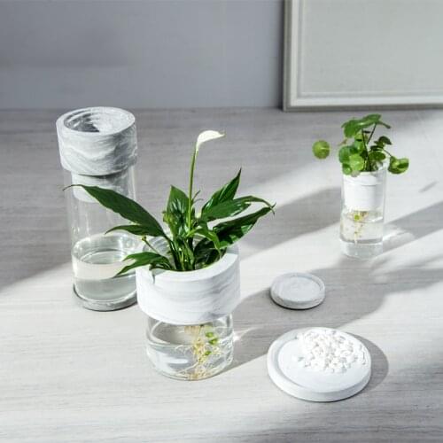 Home decoration accessories White marble decor flower vase fish tank figurine Fengshui fairy garden fairy garden