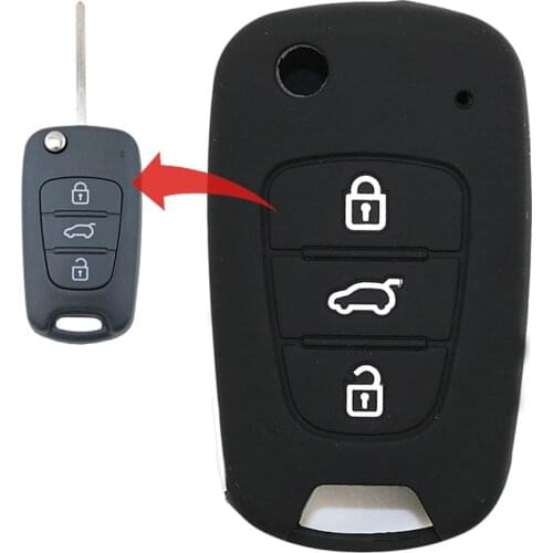 MICOCHE 3 Buttons Silicone Car Key Cover Case For Hyundai i35 iX35 i20 iX20 i30 Solaris Verna Black Blue Red