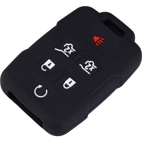 Key Fob Shell Silicone Cover Protective Case for Chevrolet Chevy Suburban Tahoe GMC Yukon Keyless Entry Remote 6 Button