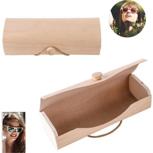 New arrival Portable Wooden Sunglasses Box Case Eye Glasses Protector Clam Shell Dropshipping
