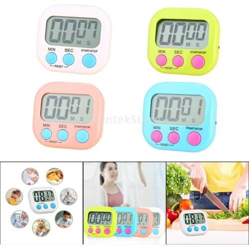 Digital Kitchen Timer Large LCD Display for Cook Sports Count Up Countdown Clear Big Digits for Cooking Loud Alarm