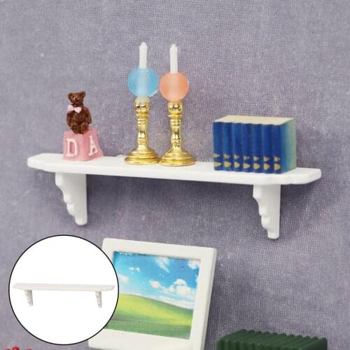 1:12 Scale Dollhouse Wooden Wall Shelf Baby Doll Furniture Scenery Ornaments