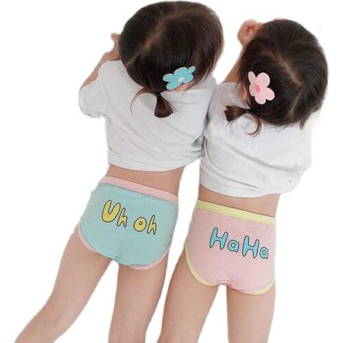 3pcs Children Girls Cotton Underwear Panty Boxer Baby Girls Boys Lovely Letters Underpants Soft Comfortable Shorts For Kids 3-8t